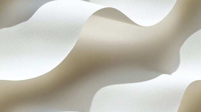 Abstract flowing waves with soft beige and white gradients for a modern minimalist background
