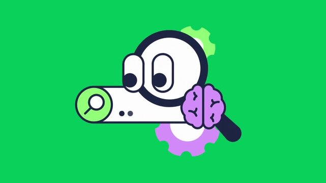 Cartoon astronaut floats upward with a jetpack against a green background
