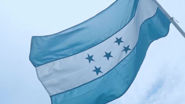 National flag of honduras waving in the wind