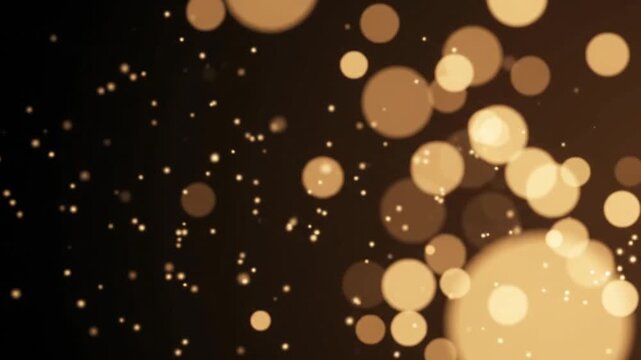 Golden Particle Swirl Motion on Dark Red Background