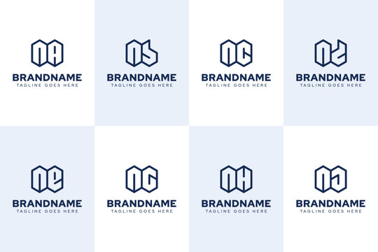 Letters NA NB NC ND NE NG NH NJ Geometric Logo Set