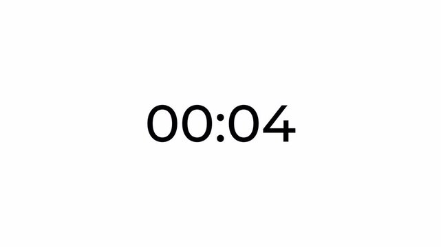 Ten second countdown timer animation from 10 second to 0 second on transparent background, 10 second countdown timer, countdown video with alpha channel