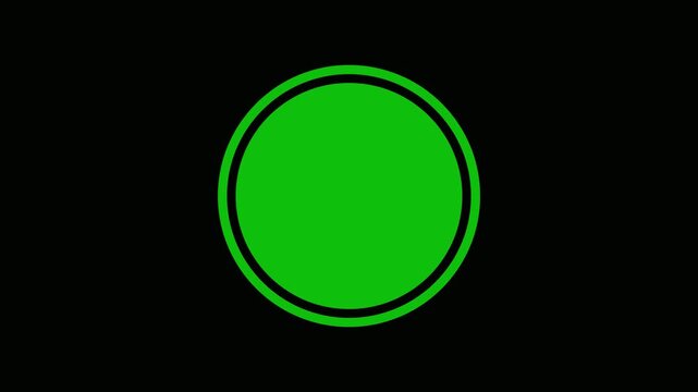 Black number seven inside a vibrant green circle isolated on a solid black background video