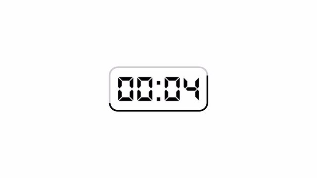 Ten second countdown timer animation from 10 second to 0 second on transparent background, 10 second countdown timer, countdown video with alpha channel