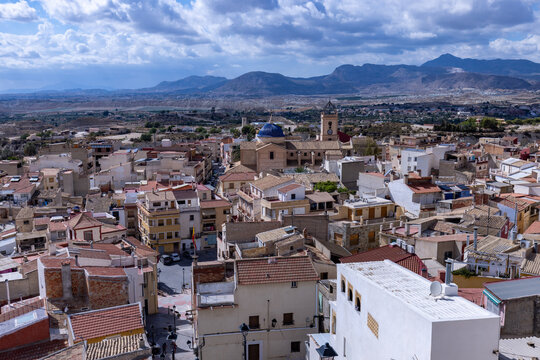 View of the village of Abanilla, Region of Murcia, Spain, from a viewpoint