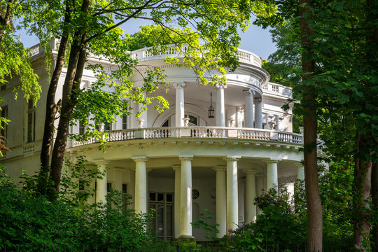 Expensive villa in Hamburg in North Germany in springtime