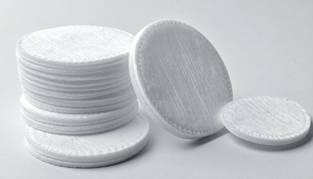 Soft textured round cotton pads for beauty and cosmetic skincare