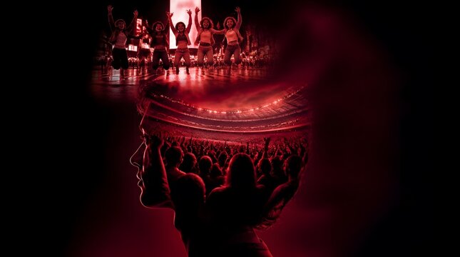 Silhouette of a Puppeteer's Hand Controlling a Marionette with Dramatic Lighting and Shadow Effects in Artistic Stage Setting