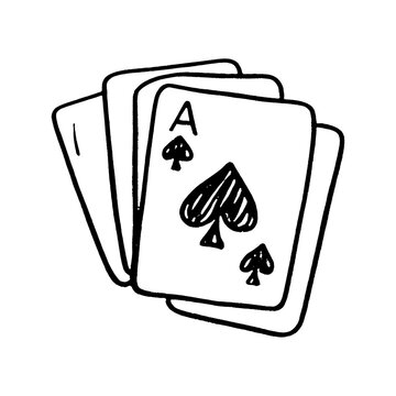 PNG Hand-drawn playing cards illustration.