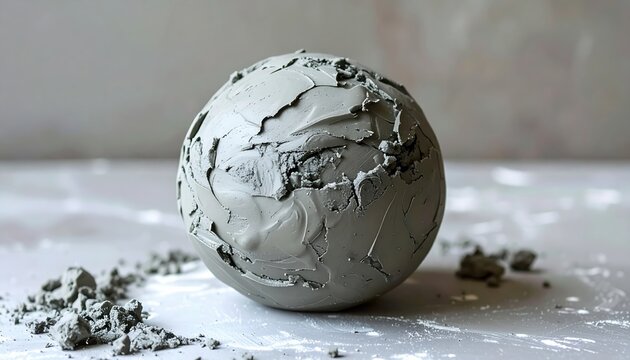 Ball of grey modeling clay for sculpting and creative crafts