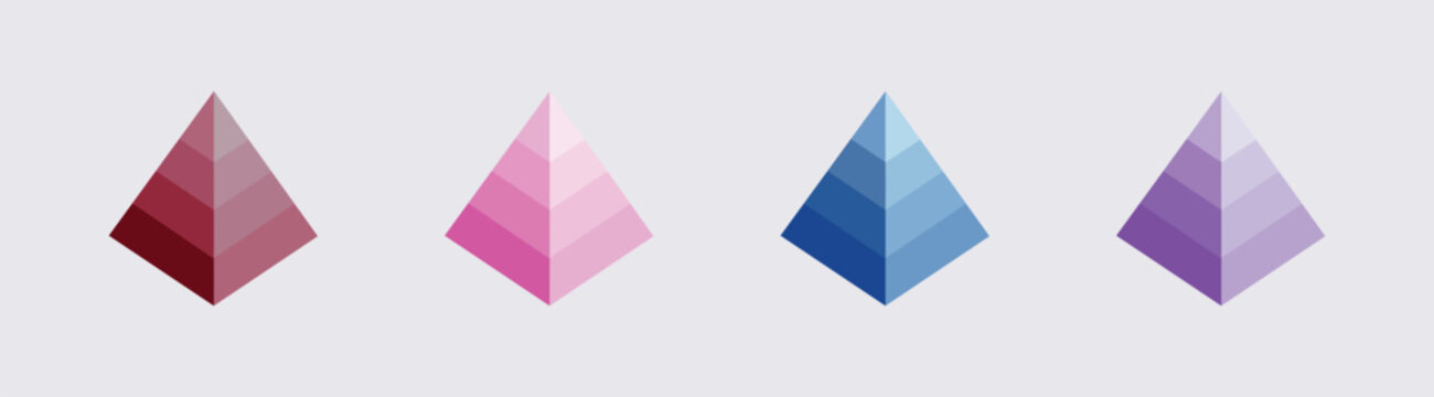 Blank 4 tier pyramid chart vector concept designs