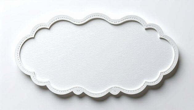 White scalloped oval paper label for stationery and craft decoration