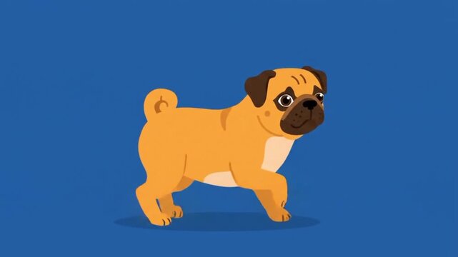 Walking Dog Animation on Green Screen, Seamless 2D Motion Graphic Loop