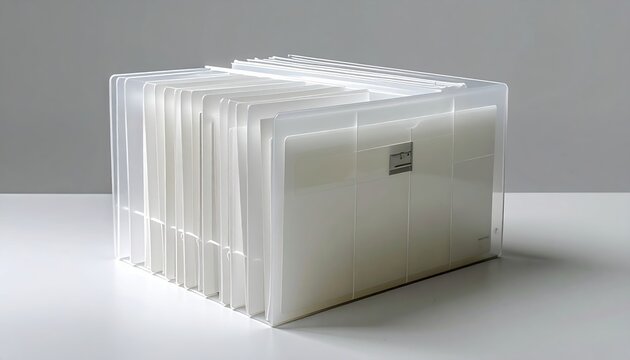 Translucent white plastic file folder for office organization