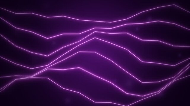 Neon purple laser lines forming futuristic audio wave patterns on dark background