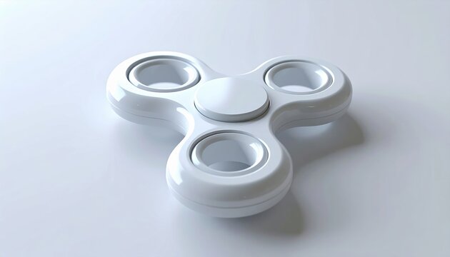White fidget spinner toy with simple modern design