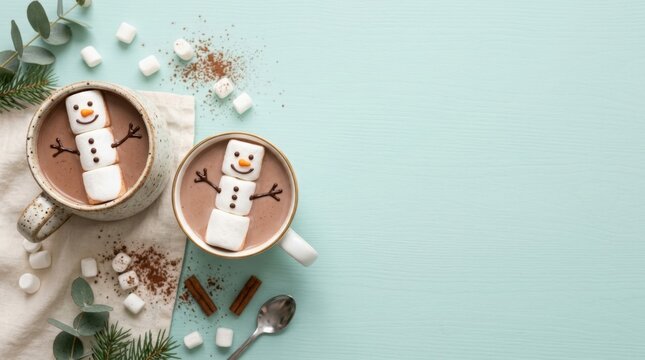Winter Hot Chocolate Snowman Treat