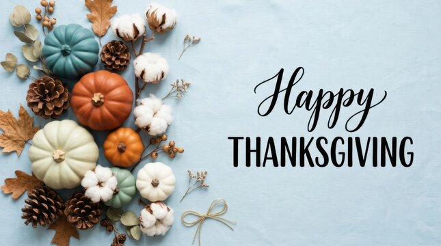 Blue Pumpkin Thanksgiving Greeting