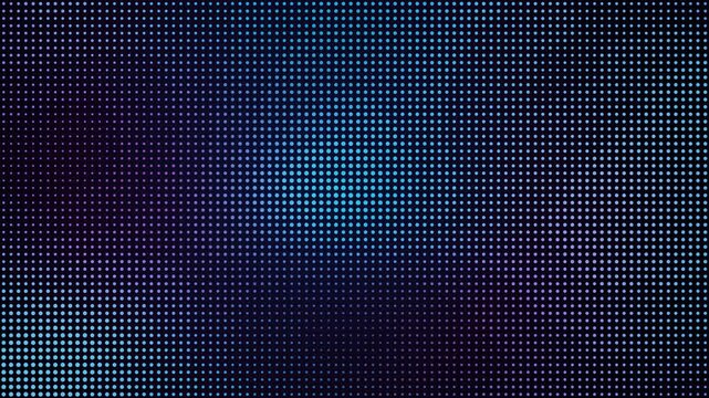 Abstract futuristic led screen background with glowing blue and purple dots creating a modern digital cyber pattern