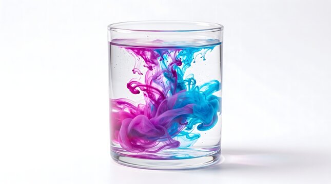 Colliding pigments in water create a vibrant swirling abstract composition