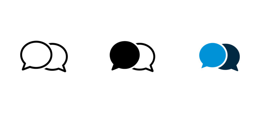 Speech Bubble Chat Conversation Vector Icon Set   