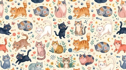 Naklejka premium seamless pattern with flowers