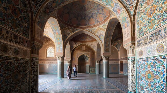 interior of a mosque in istanbul turkey
