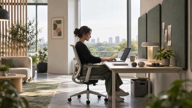 Calm workspace for focused remote work