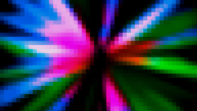 Abstract colorful pixel light burst background