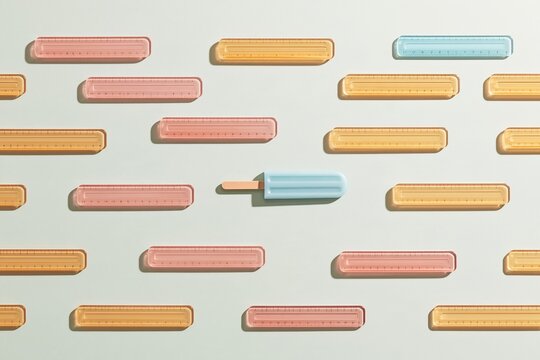 Translucent reading rulers in amber and aqua tones arranged in a clean pattern on a pale sage background for dyslexia awareness and literacy support