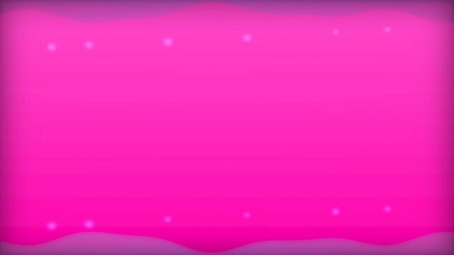 Vibrant pink abstract background with glowing sparkling dots and soft flowing wavy borders for design projects