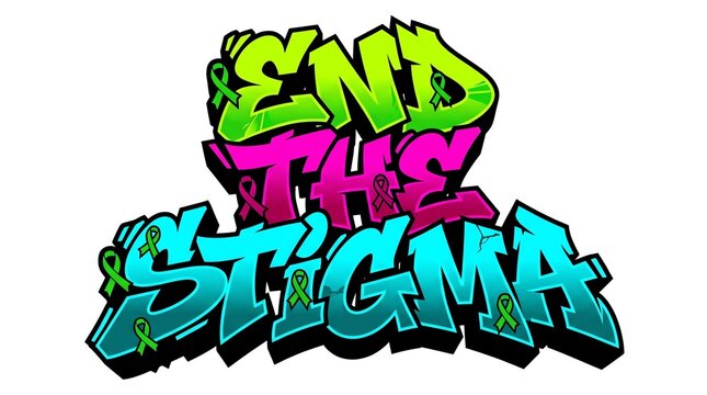 End the stigma graffiti text design