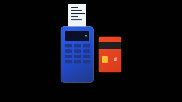 Digital payment terminal processing financial credit card transactions motion video footage