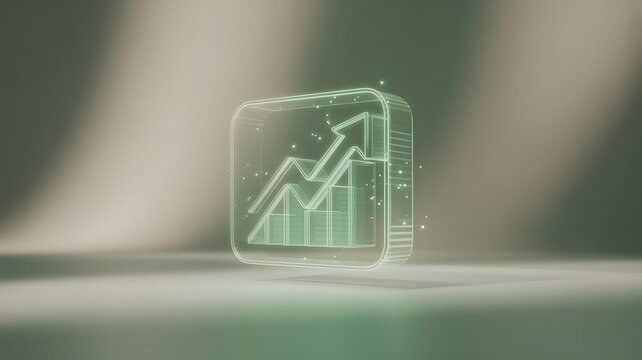 Illuminated graph icon representing financial growth