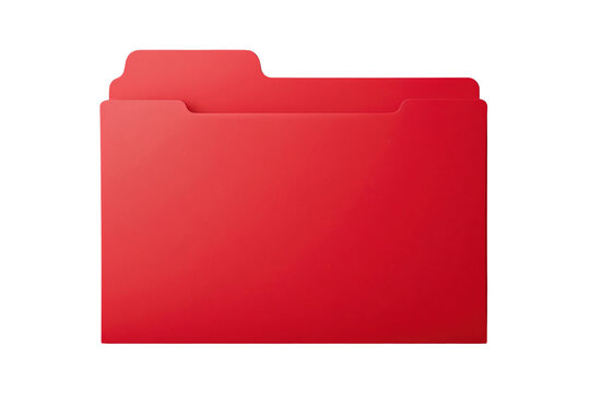 Red office document folder in a clean studio presentation