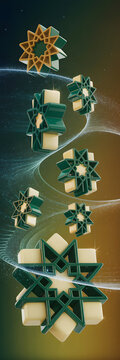 Geometric stars floating in celestial waves