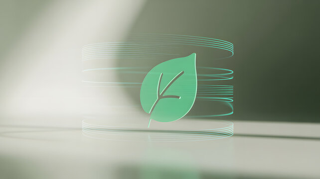 Green leaf symbolizing renewable energy and sustainability