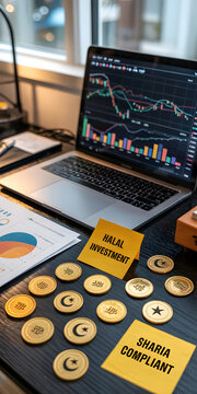 Halal investment strategy displayed on a modern workspace