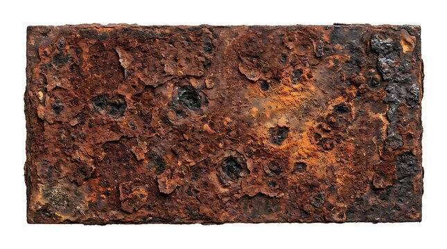 Old rusty metal plate texture background isolated on white background