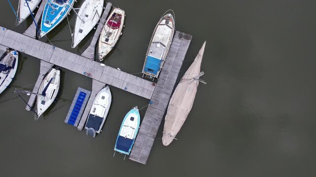 Aerial View of Preston City Docks and Port of Lancashire, Northern England, United Kingdom. Drone's Camera From Medium High Altitude on June 13th, 2025.