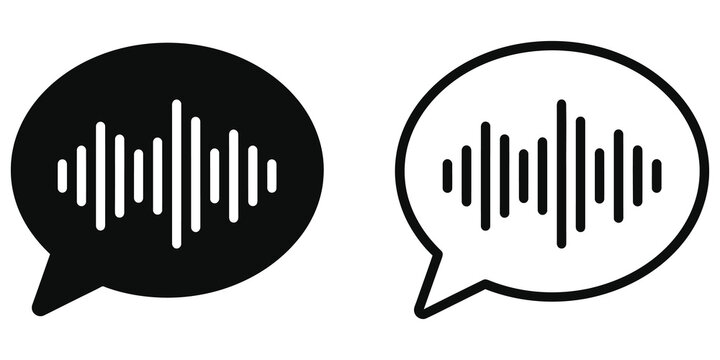 Voice message bubble icon on alpha grid for digital chat interface.