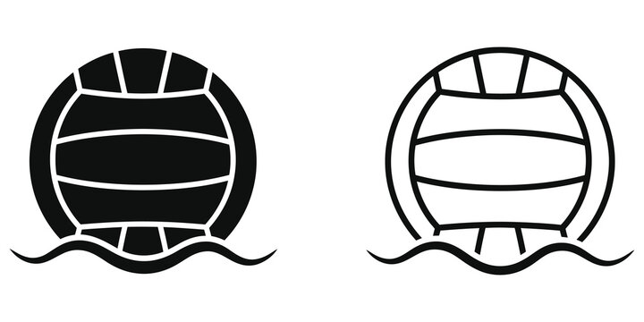 Water polo ball icon on alpha grid for summer sports competition art.