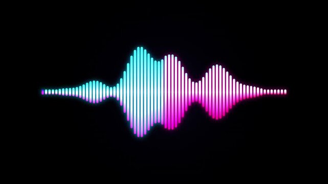 Neon cyber soundwave telemetry with glowing magenta paths on a high contrast dark background for seamless futuristic motion graphics