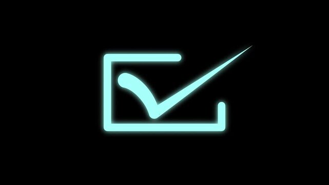 Approved symbol motion. Check mark icon 4k  animation. Modern tik mark. Success, accepted animation...