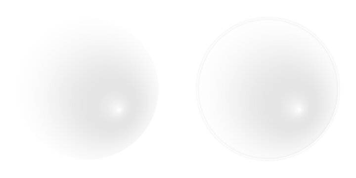 White radial glow lighting effect with circular halo shine and soft gradient lens flare isolated on transparent background for light overlay abstract design and visual effects