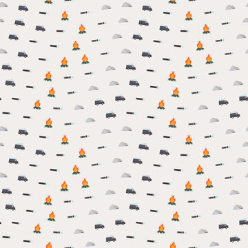 Camping Icons Pattern