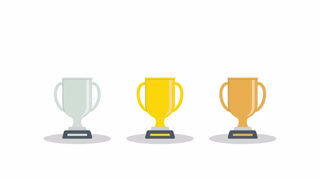 Three Trophy Awards Representing Recognition and Achievement
