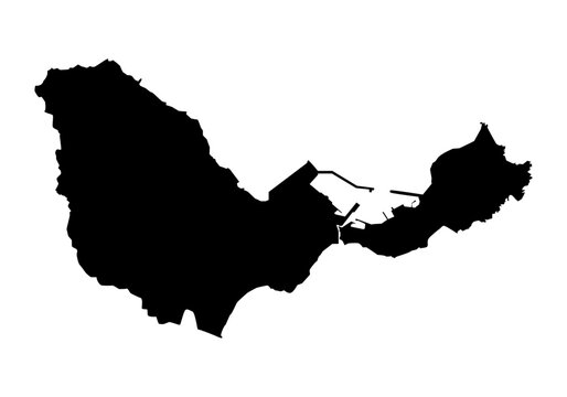 Silueta negra del mapa de Ceuta