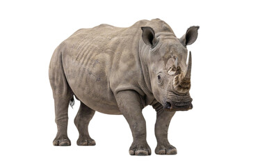 White rhinoceros facing forward on solated background © PNG Studio 99