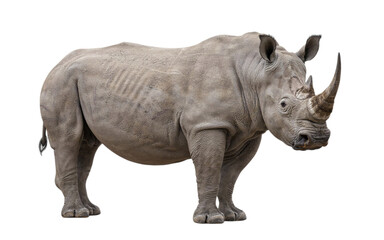 White rhinoceros standing isolated on solated background © PNG Studio 99